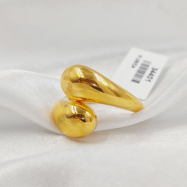 21K خاتم لوزة سادة-مجوهرات الشيخ سعيد-Saeed Jewelry 