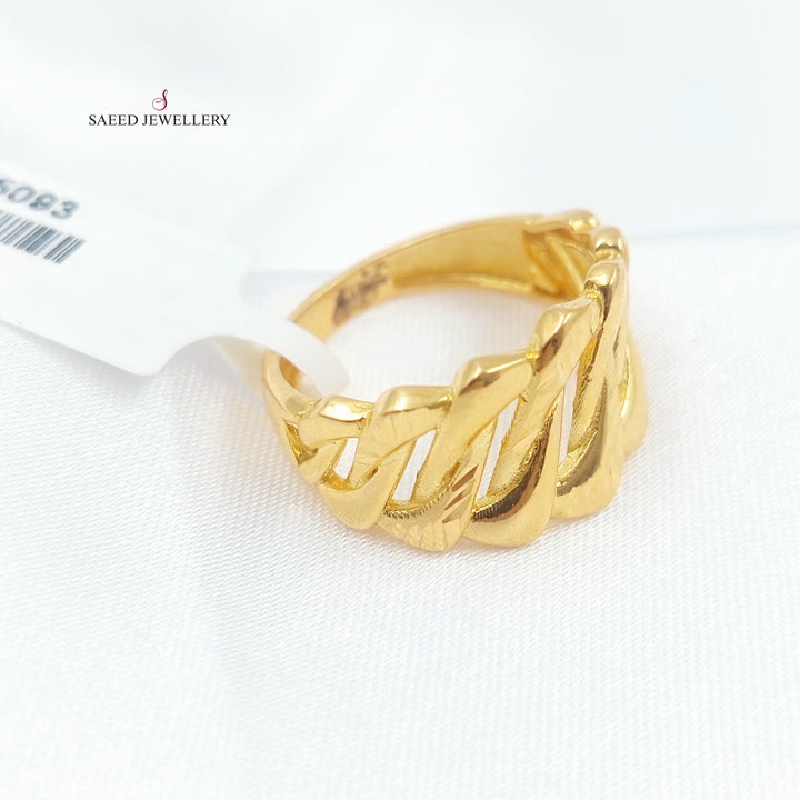 21K خاتم جنزير سادة-مجوهرات الشيخ سعيد-Saeed Jewelry 