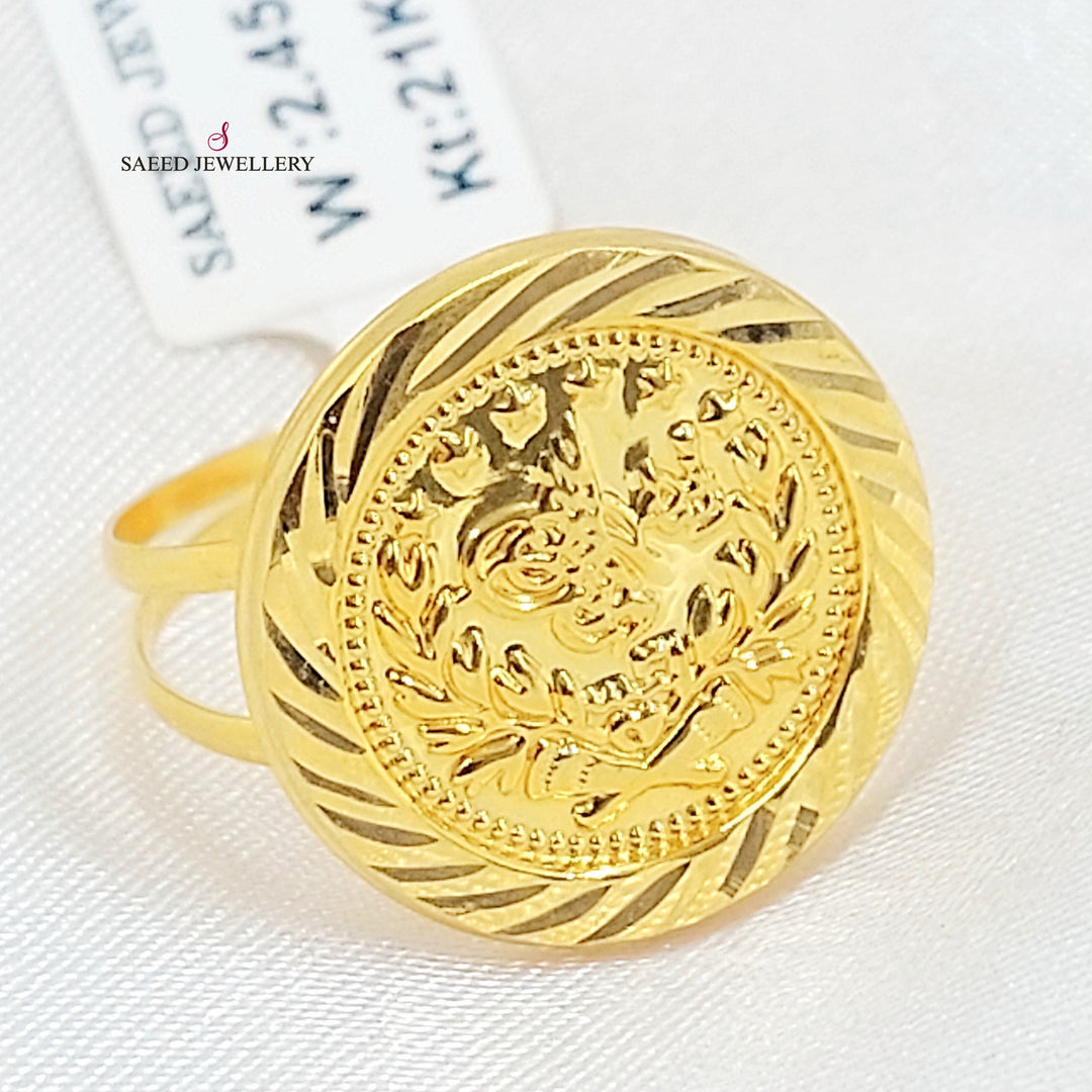 21K خاتم رشادي قشرة-مجوهرات الشيخ سعيد-Saeed Jewelry 