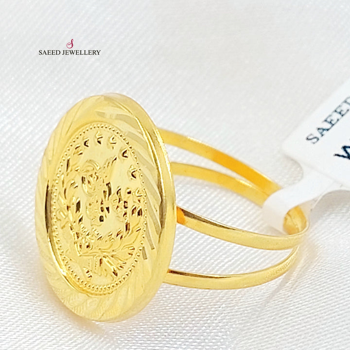 21K خاتم رشادي قشرة-مجوهرات الشيخ سعيد-Saeed Jewelry 