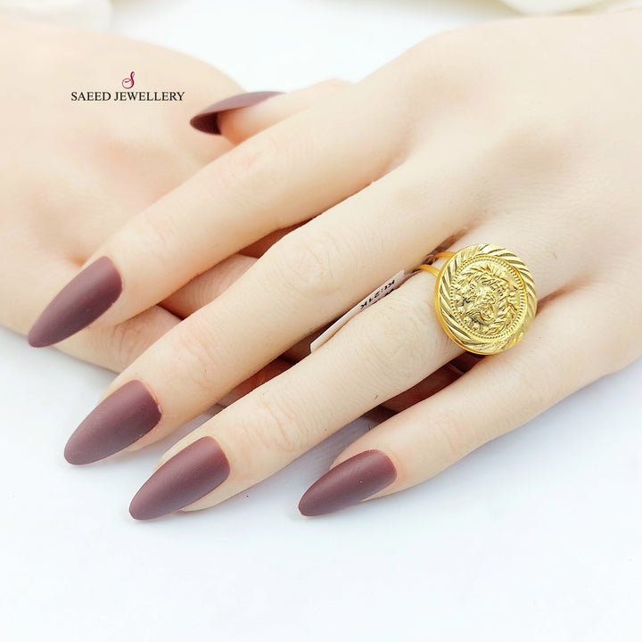 21K خاتم رشادي قشرة-مجوهرات الشيخ سعيد-Saeed Jewelry 