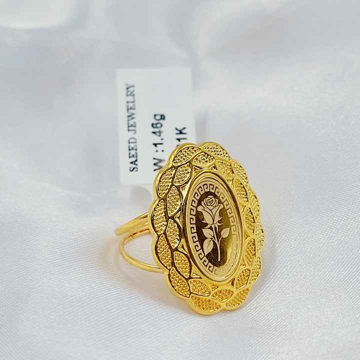 21K خاتم اونصه قشرة-مجوهرات الشيخ سعيد-Saeed Jewelry 