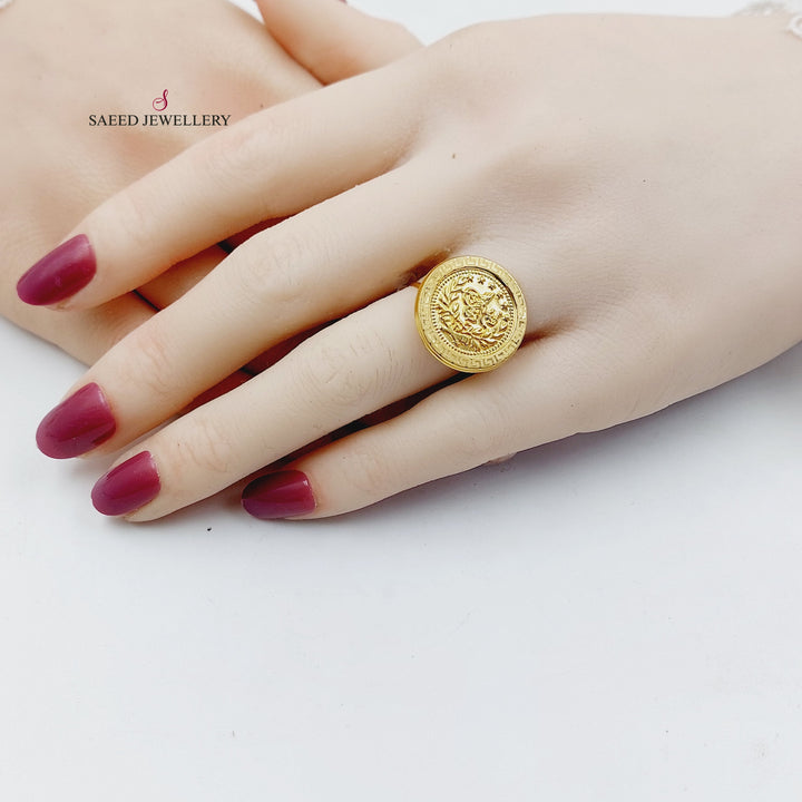 21K خاتم رشادي قشرة-مجوهرات الشيخ سعيد-Saeed Jewelry 