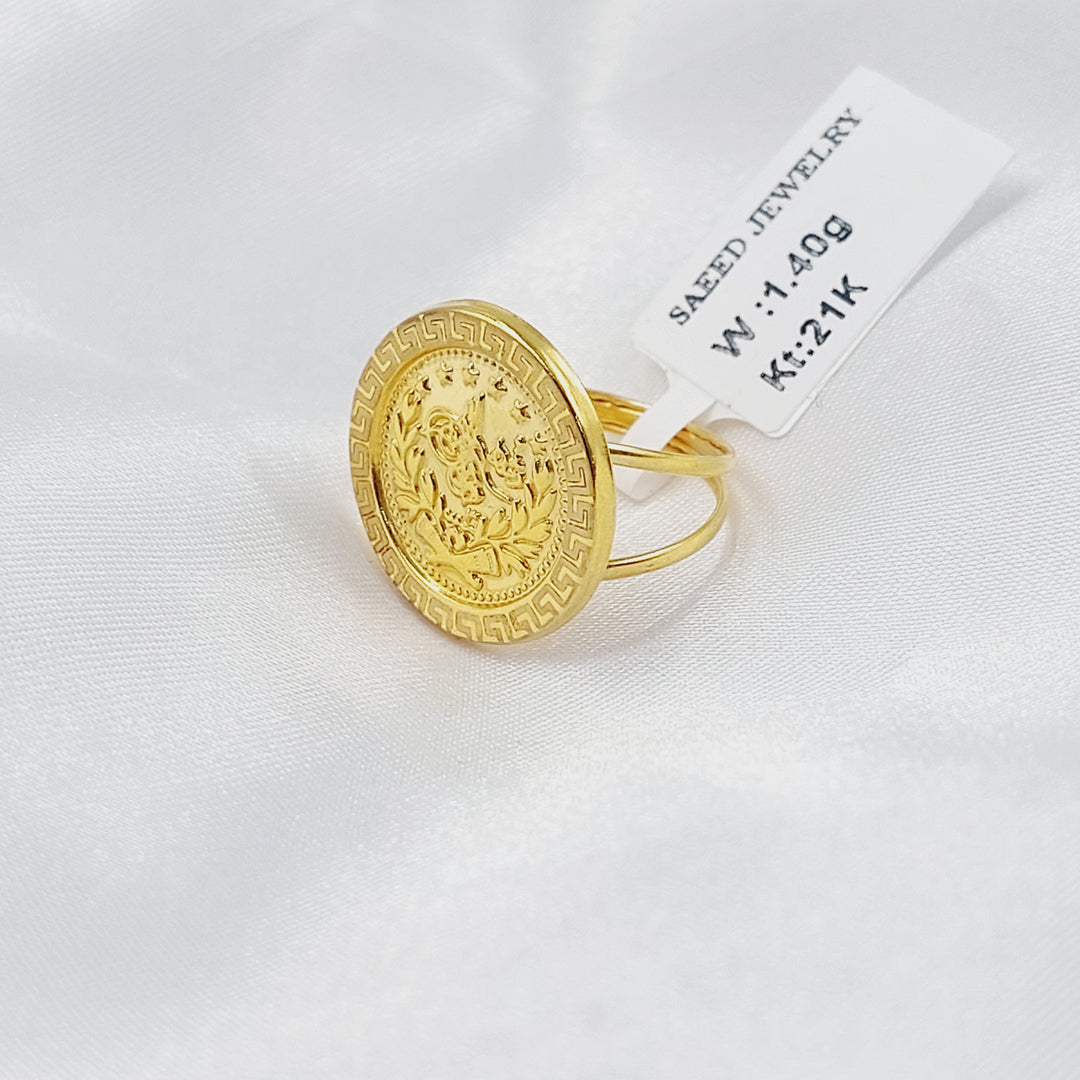 21K خاتم رشادي قشرة-مجوهرات الشيخ سعيد-Saeed Jewelry 