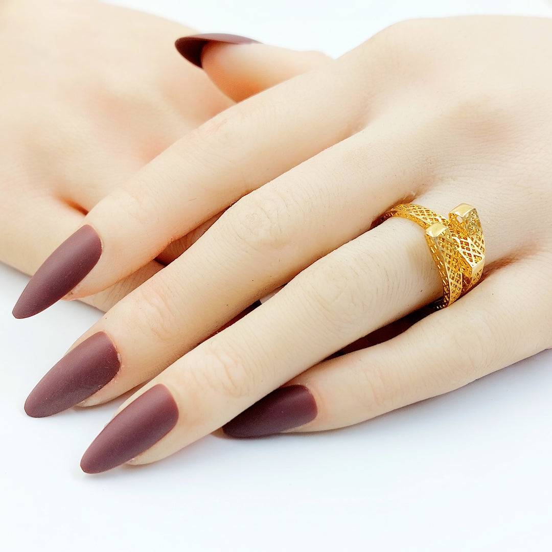 21K خاتم هرم-مجوهرات الشيخ سعيد-Saeed Jewelry 