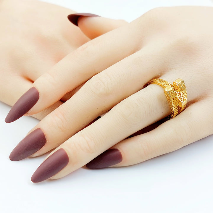 21K خاتم هرم-مجوهرات الشيخ سعيد-Saeed Jewelry 