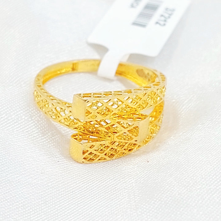 21K خاتم هرم-مجوهرات الشيخ سعيد-Saeed Jewelry 