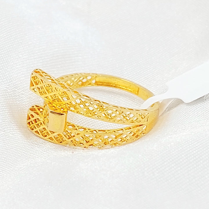 21K خاتم هرم-مجوهرات الشيخ سعيد-Saeed Jewelry 