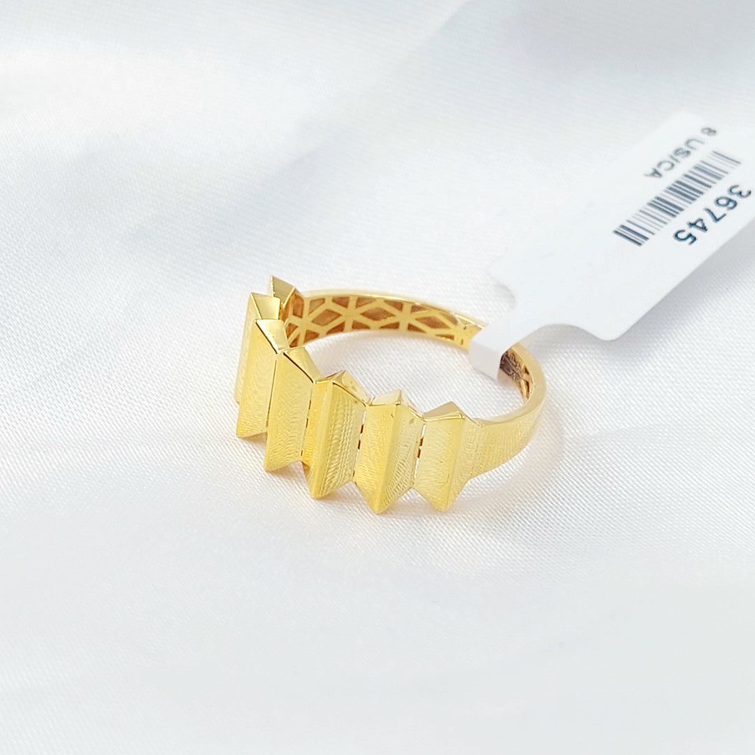 21K خاتم هرم-مجوهرات الشيخ سعيد-Saeed Jewelry 