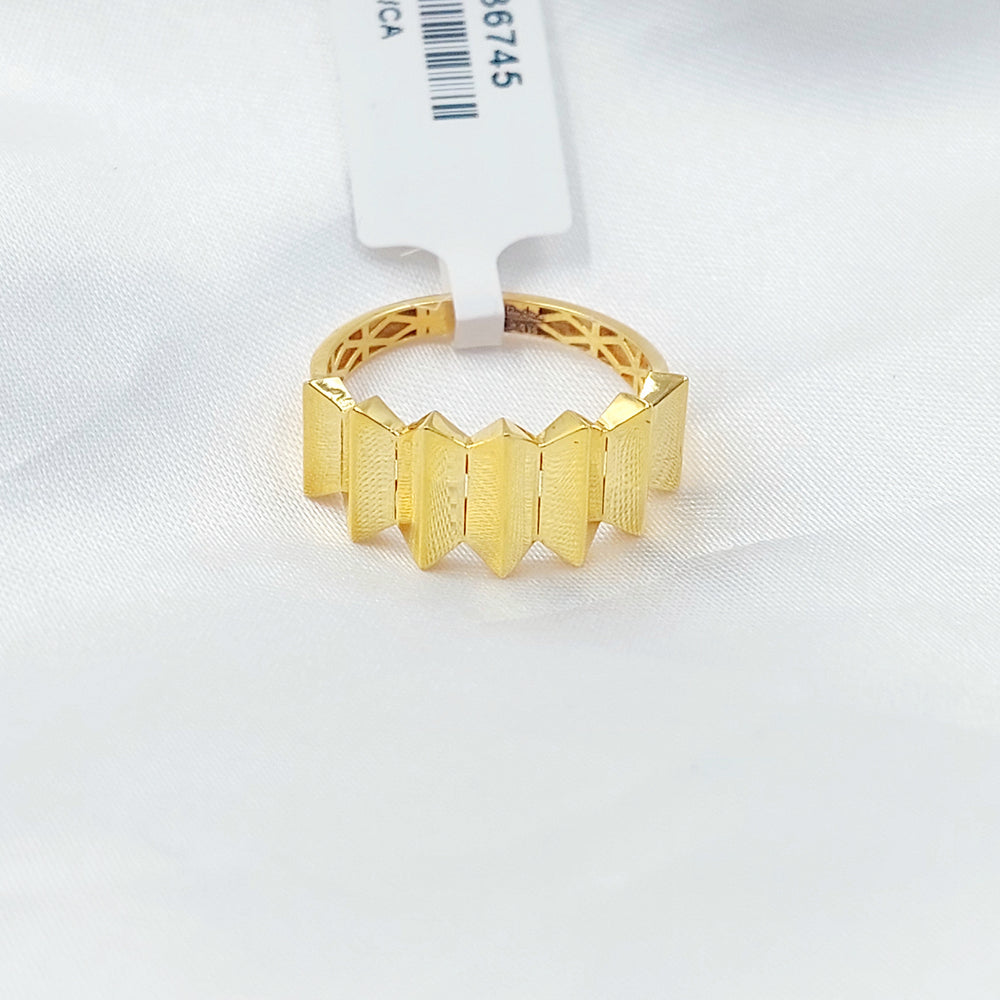 21K خاتم هرم-مجوهرات الشيخ سعيد-Saeed Jewelry 