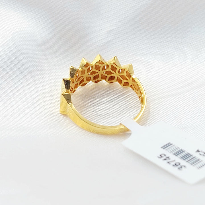 21K خاتم هرم-مجوهرات الشيخ سعيد-Saeed Jewelry 