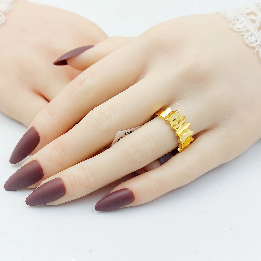 21K خاتم هرم-مجوهرات الشيخ سعيد-Saeed Jewelry 