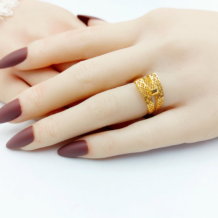 21K خاتم هرم-مجوهرات الشيخ سعيد-Saeed Jewelry 