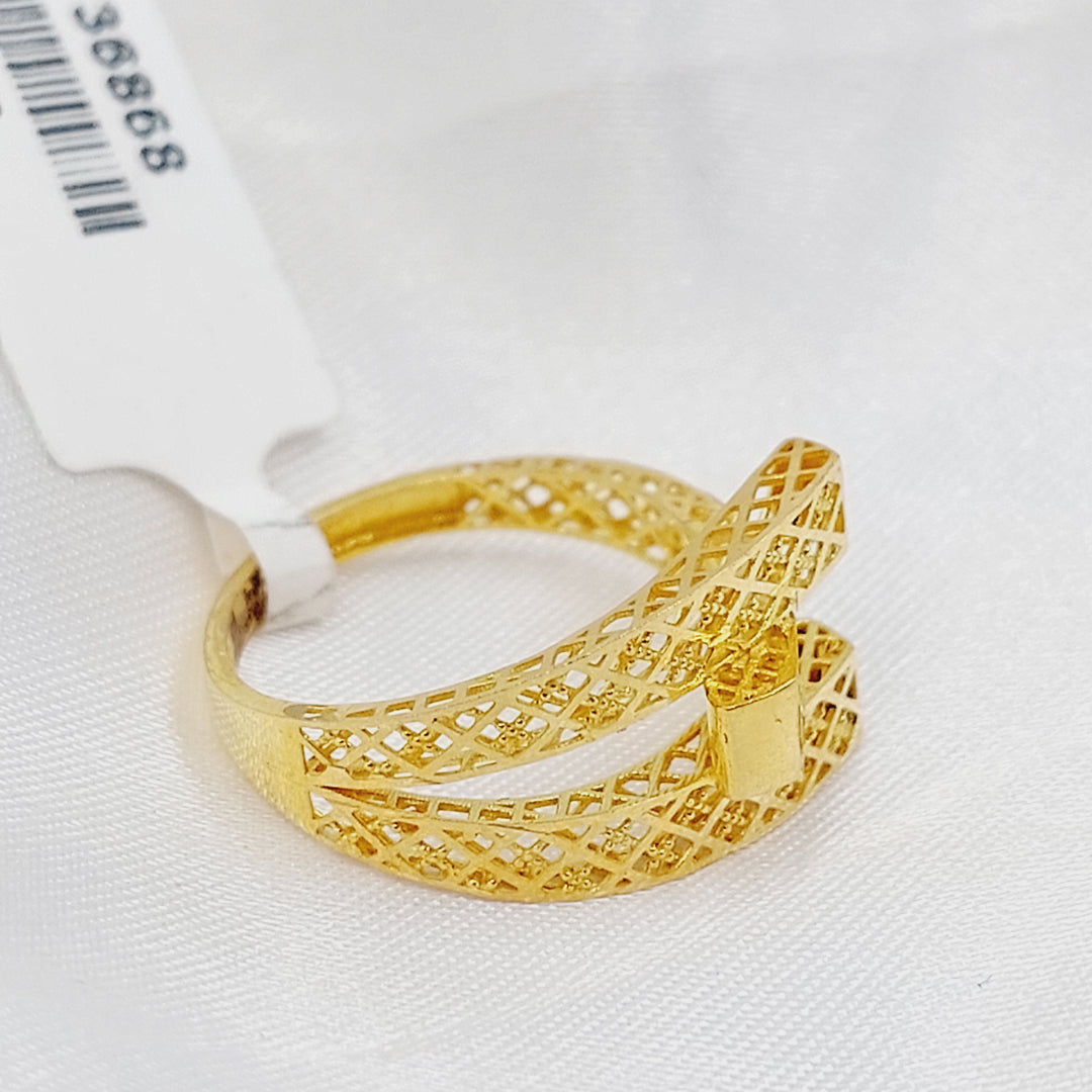 21K خاتم هرم-مجوهرات الشيخ سعيد-Saeed Jewelry 