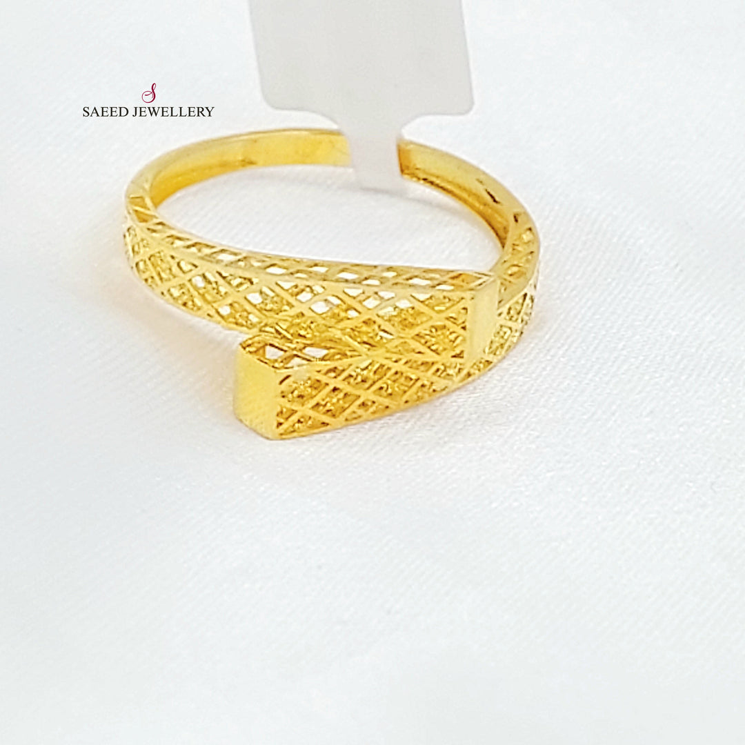 21K خاتم هرم-مجوهرات الشيخ سعيد-Saeed Jewelry 
