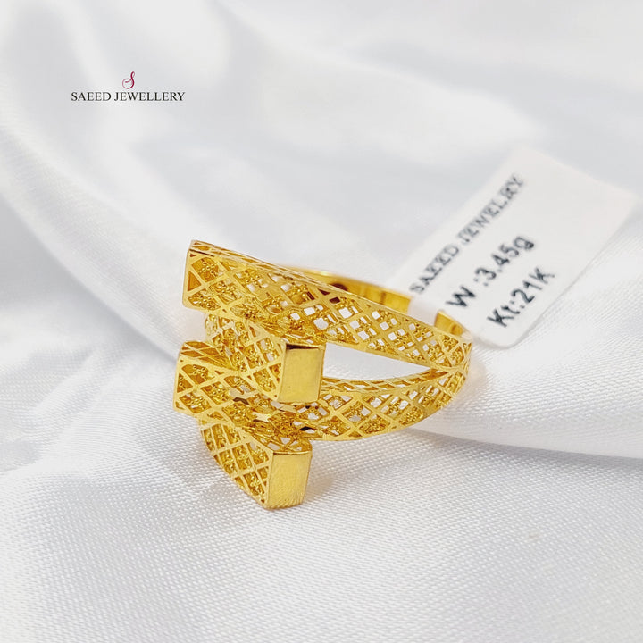 21K خاتم هرم-مجوهرات الشيخ سعيد-Saeed Jewelry 