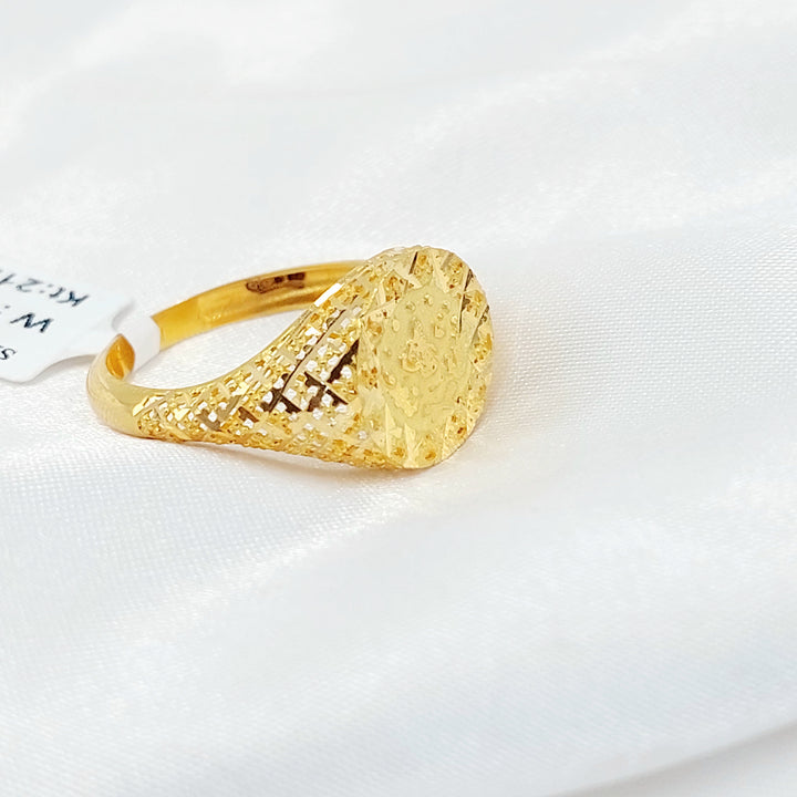 21K خاتم نقش رشادي-مجوهرات الشيخ سعيد-Saeed Jewelry 