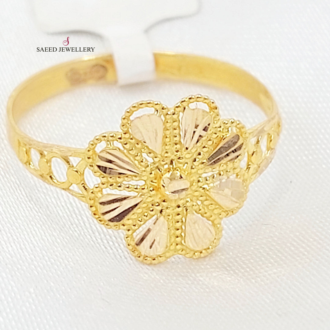 21K خاتم وردة-مجوهرات الشيخ سعيد-Saeed Jewelry 