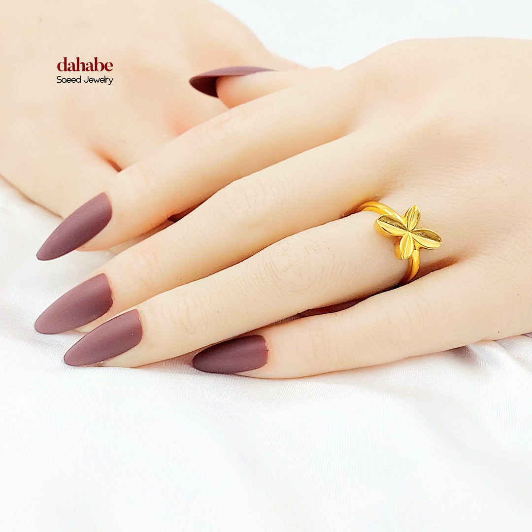 21K خاتم وردة-مجوهرات الشيخ سعيد-Saeed Jewelry 