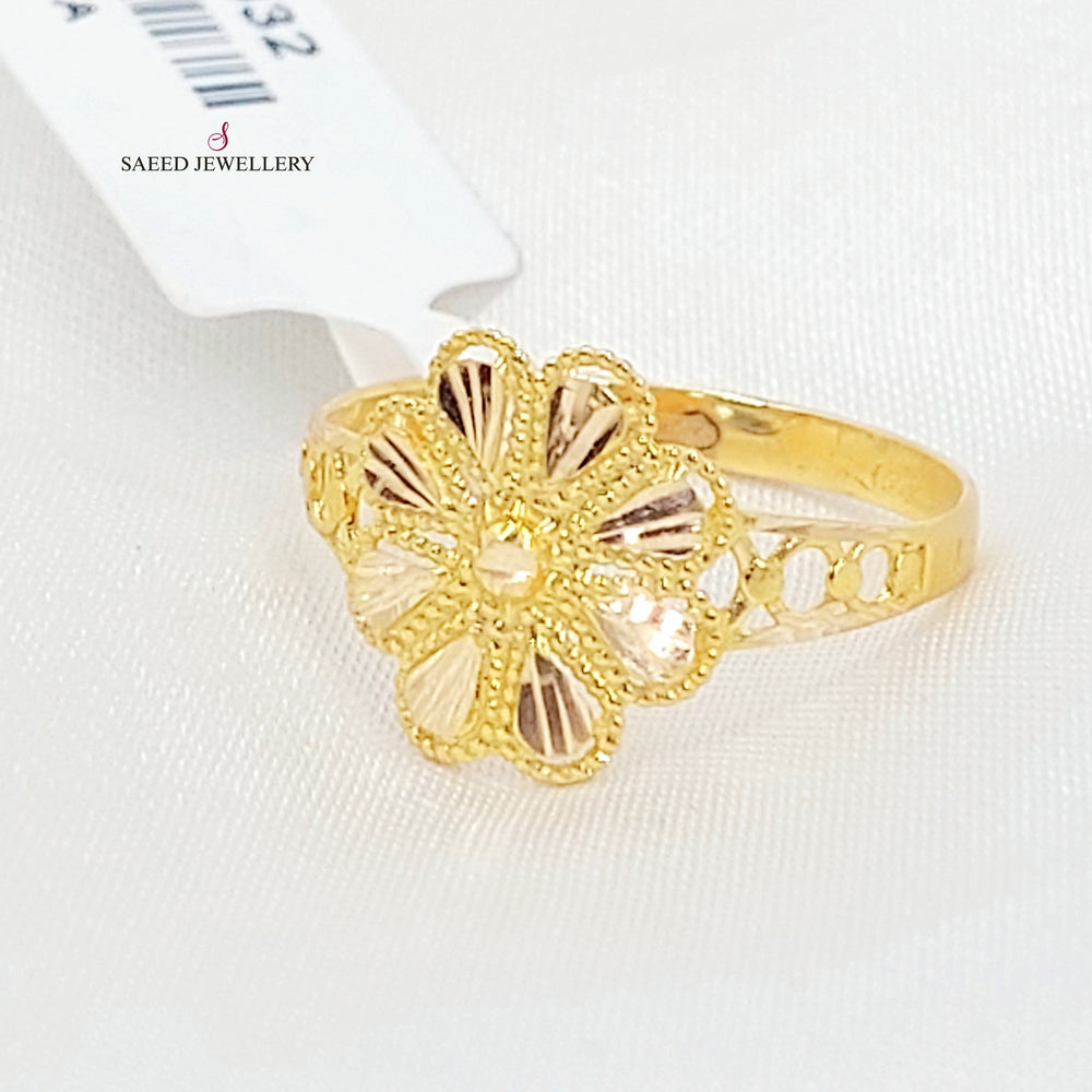 21K خاتم وردة-مجوهرات الشيخ سعيد-Saeed Jewelry 