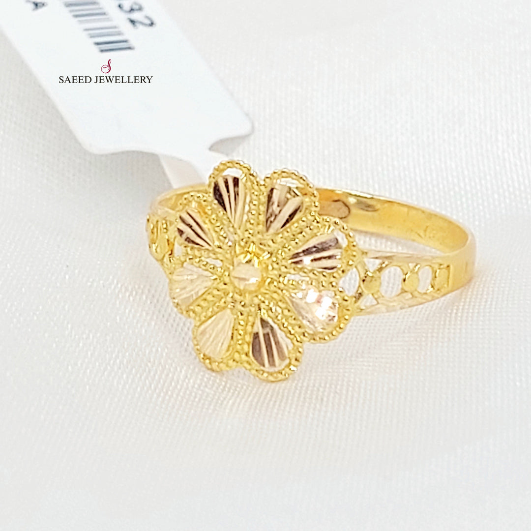 21K خاتم وردة-مجوهرات الشيخ سعيد-Saeed Jewelry 
