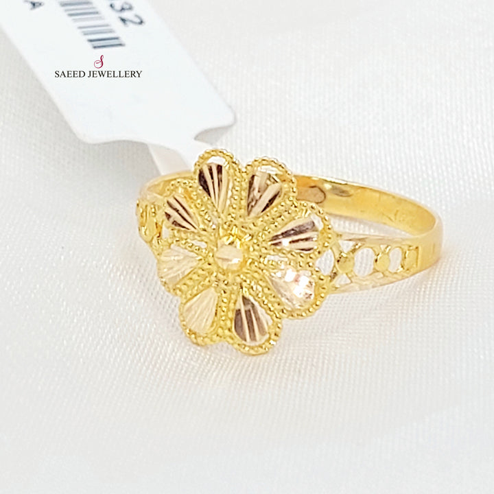 21K خاتم وردة-مجوهرات الشيخ سعيد-Saeed Jewelry 