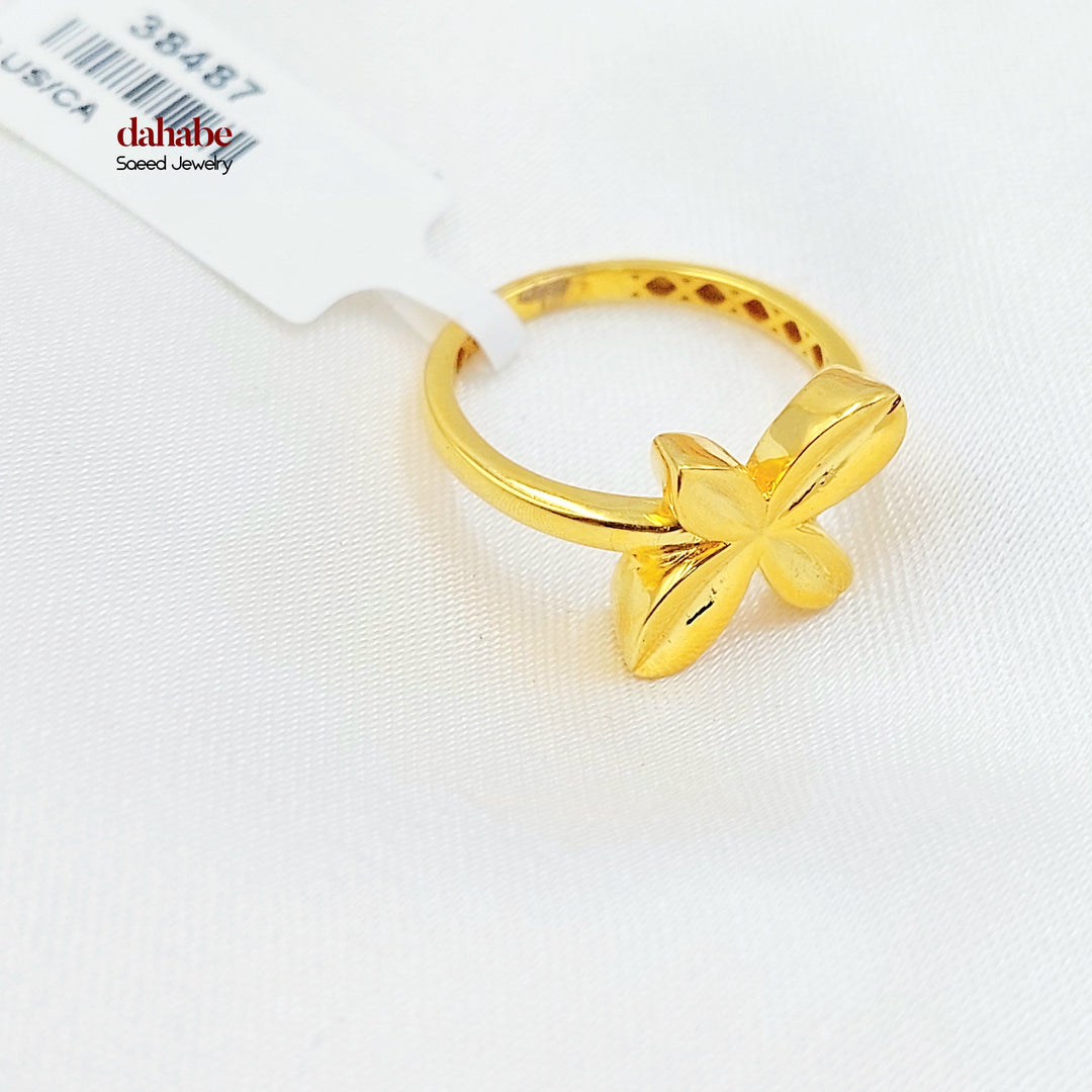 21K خاتم وردة-مجوهرات الشيخ سعيد-Saeed Jewelry 