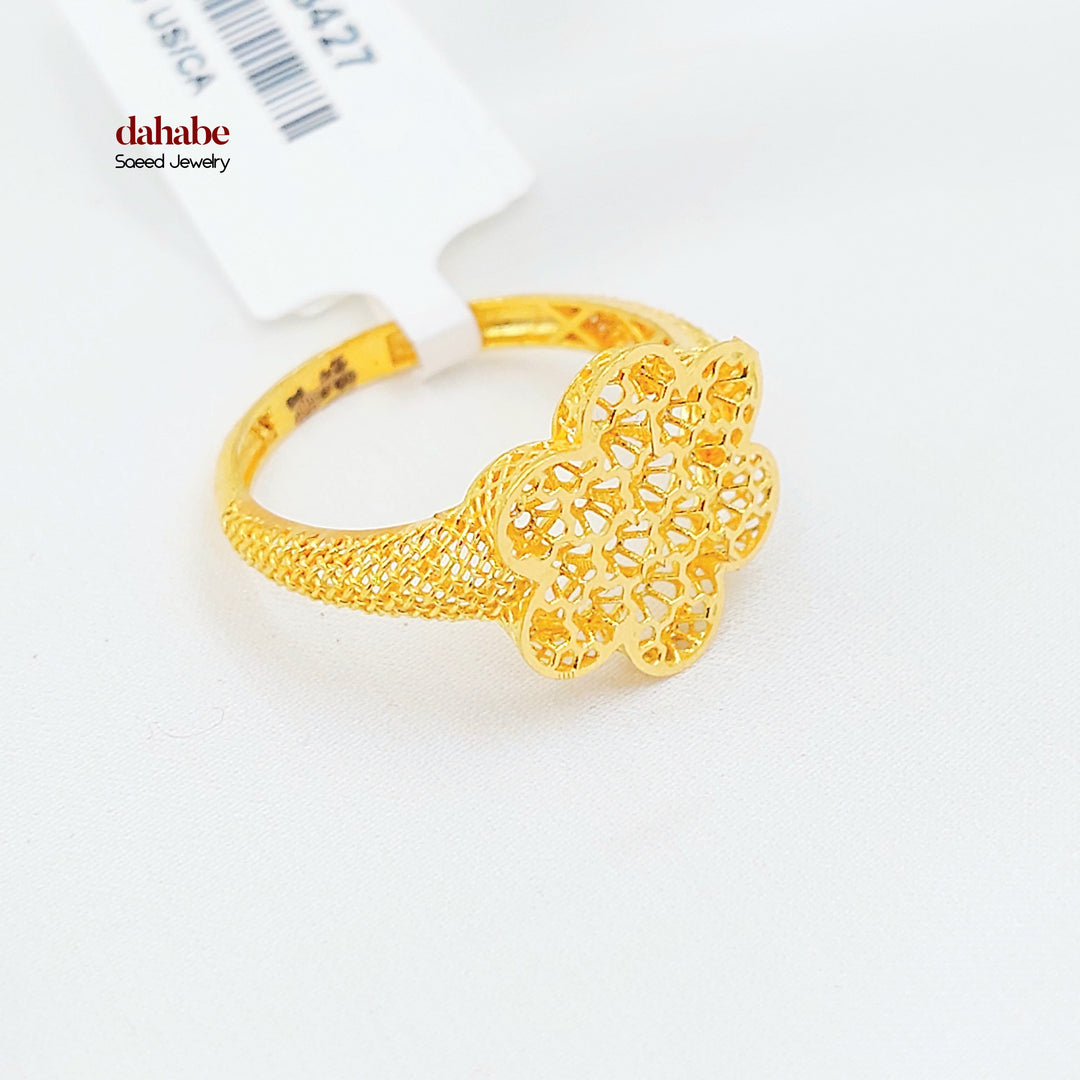 21K خاتم وردة-مجوهرات الشيخ سعيد-Saeed Jewelry 