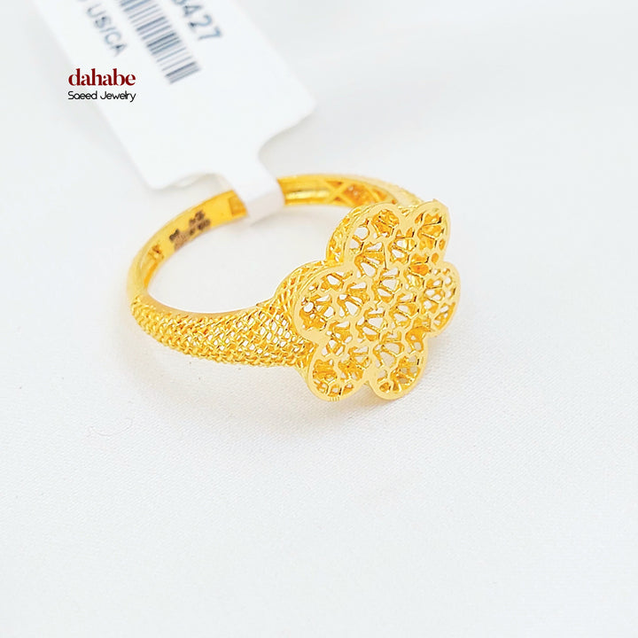 21K خاتم وردة-مجوهرات الشيخ سعيد-Saeed Jewelry 