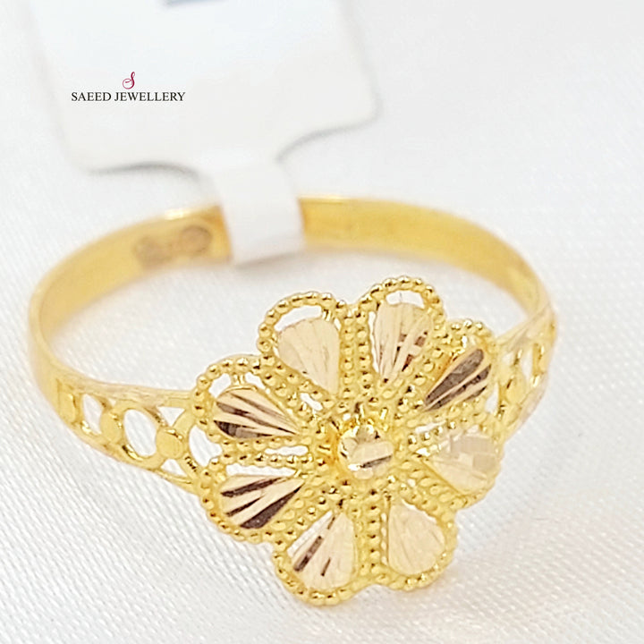 21K خاتم وردة-مجوهرات الشيخ سعيد-Saeed Jewelry 