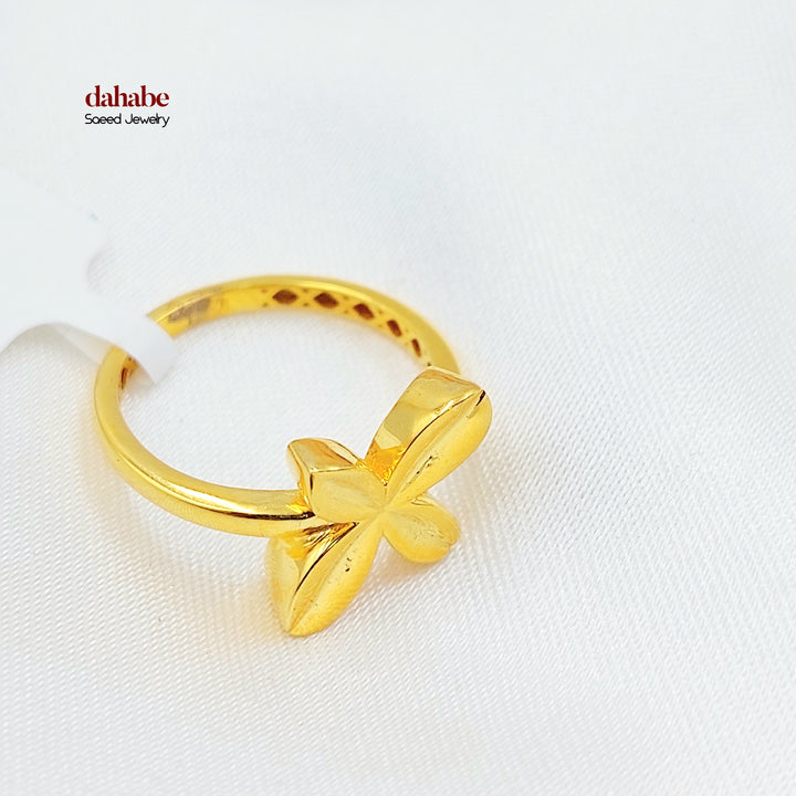 21K خاتم وردة-مجوهرات الشيخ سعيد-Saeed Jewelry 