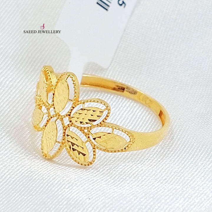 21K خاتم وردة-مجوهرات الشيخ سعيد-Saeed Jewelry 