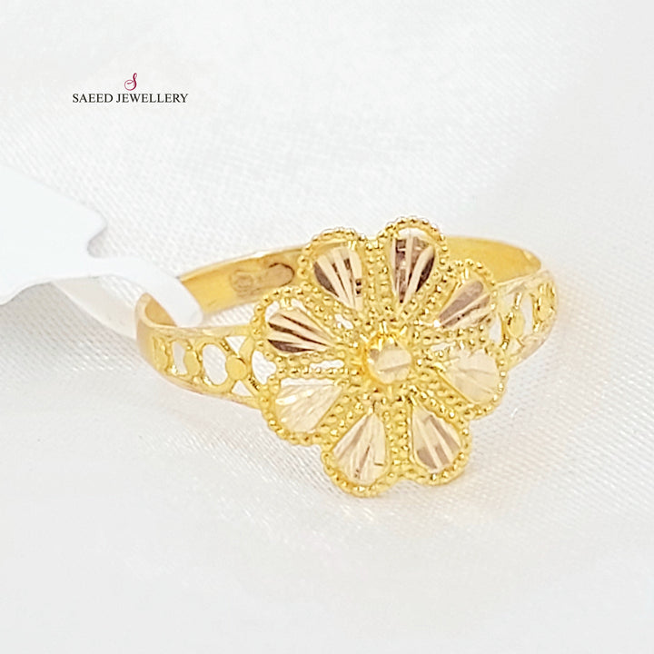 21K خاتم وردة-مجوهرات الشيخ سعيد-Saeed Jewelry 