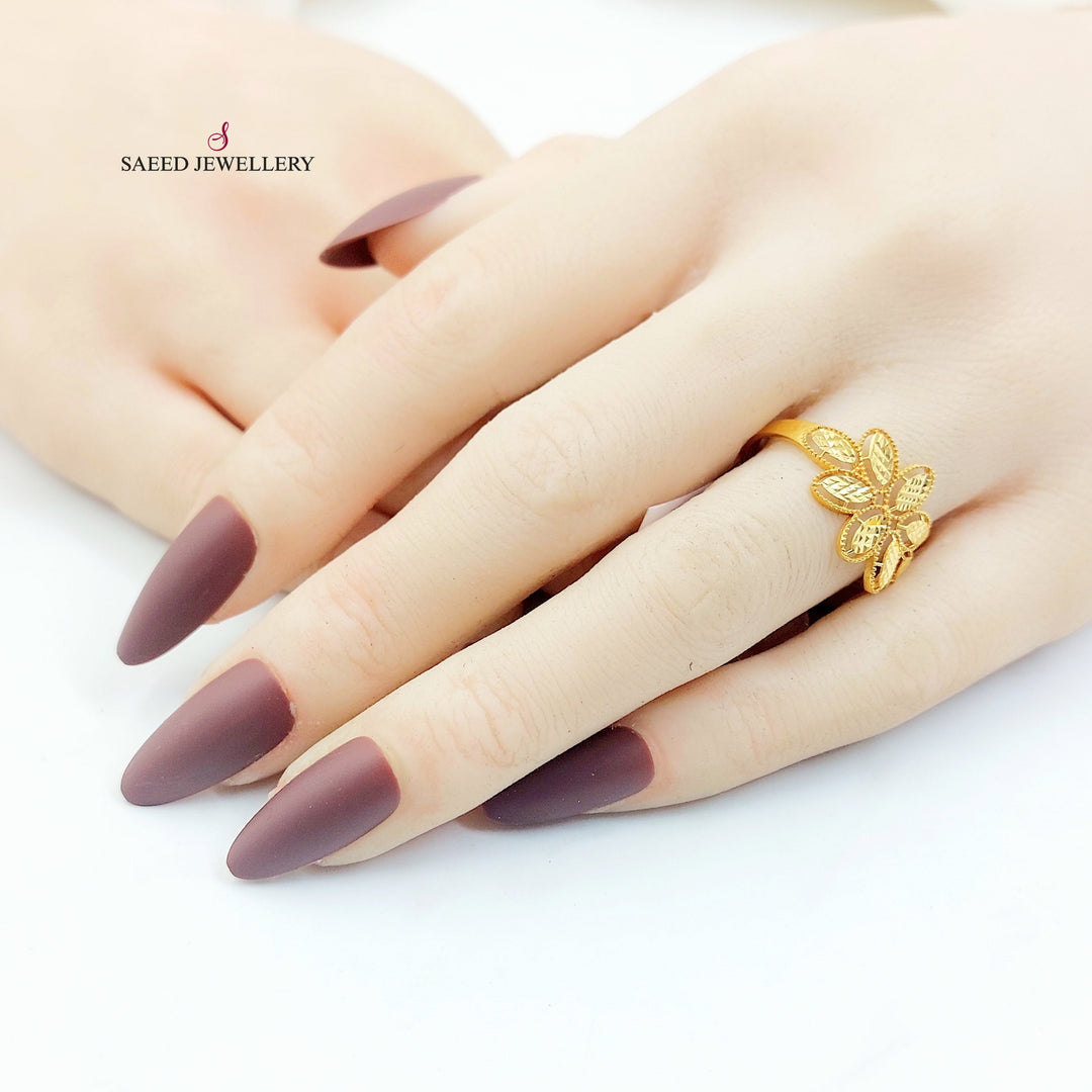 21K خاتم وردة-مجوهرات الشيخ سعيد-Saeed Jewelry 