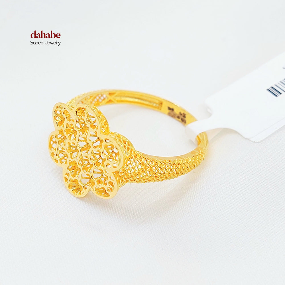 21K خاتم وردة-مجوهرات الشيخ سعيد-Saeed Jewelry 