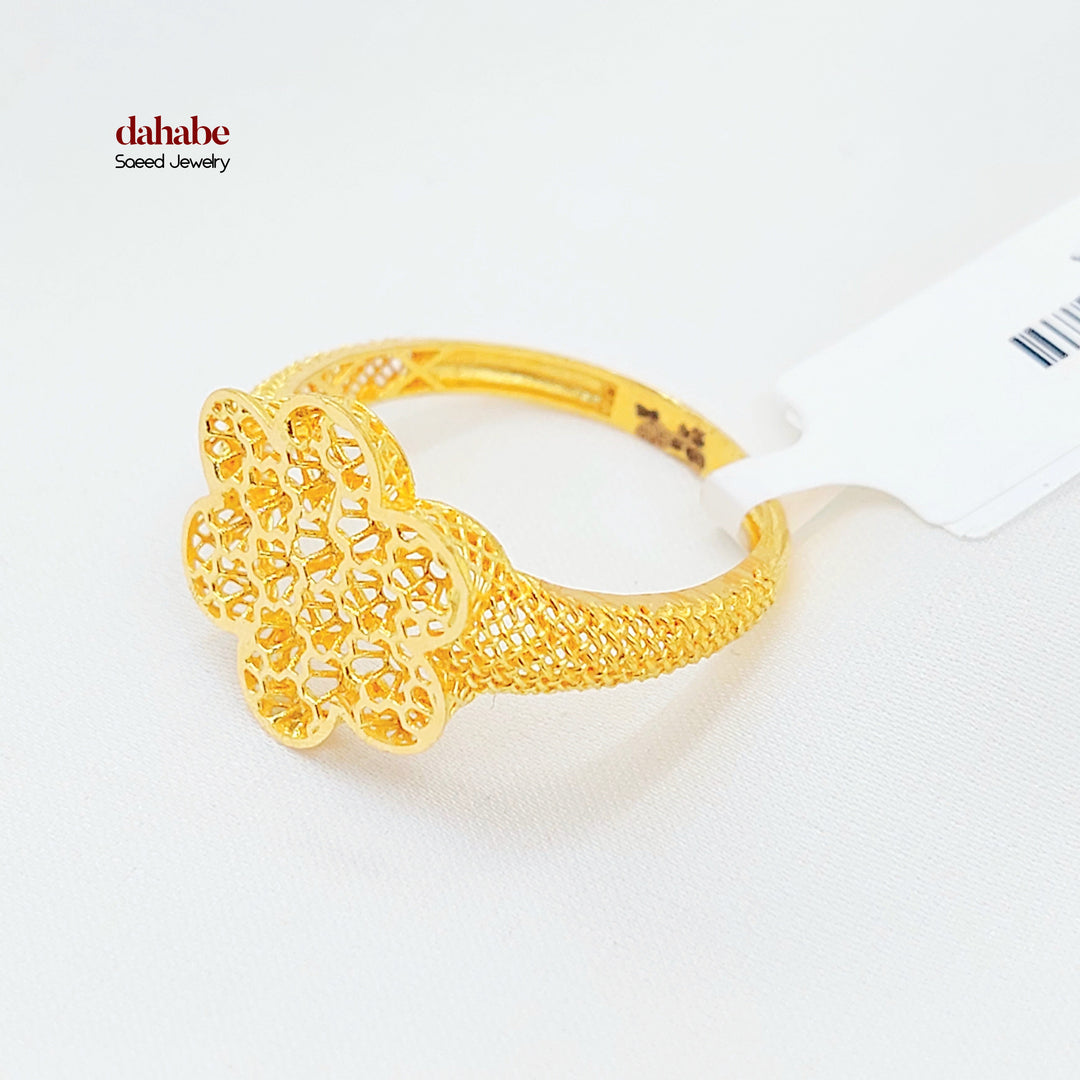 21K خاتم وردة-مجوهرات الشيخ سعيد-Saeed Jewelry 