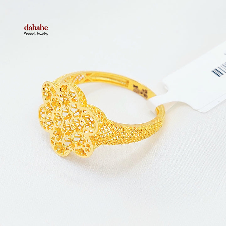 21K خاتم وردة-مجوهرات الشيخ سعيد-Saeed Jewelry 