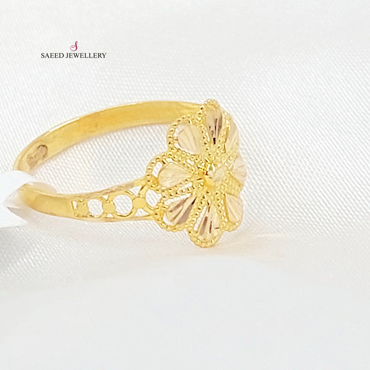 21K خاتم وردة-مجوهرات الشيخ سعيد-Saeed Jewelry 