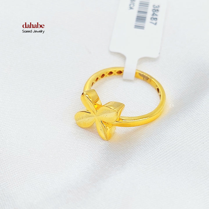 21K خاتم وردة-مجوهرات الشيخ سعيد-Saeed Jewelry 