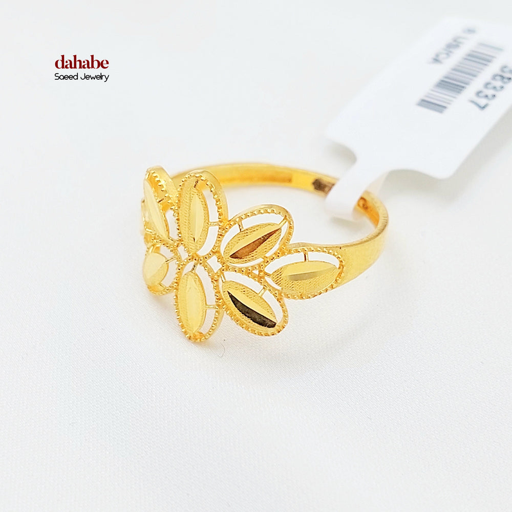 21K خاتم وردة-مجوهرات الشيخ سعيد-Saeed Jewelry 