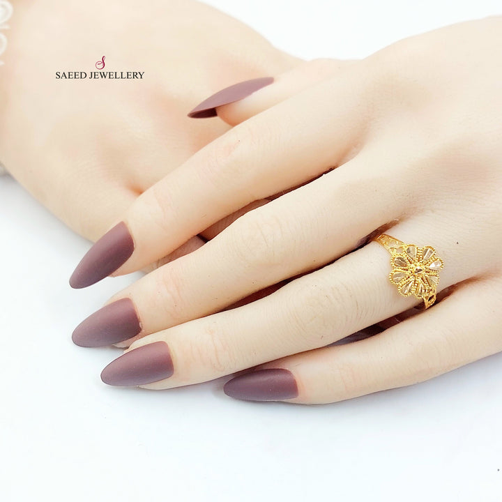 21K خاتم وردة-مجوهرات الشيخ سعيد-Saeed Jewelry 