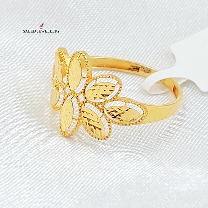 21K خاتم وردة-مجوهرات الشيخ سعيد-Saeed Jewelry 