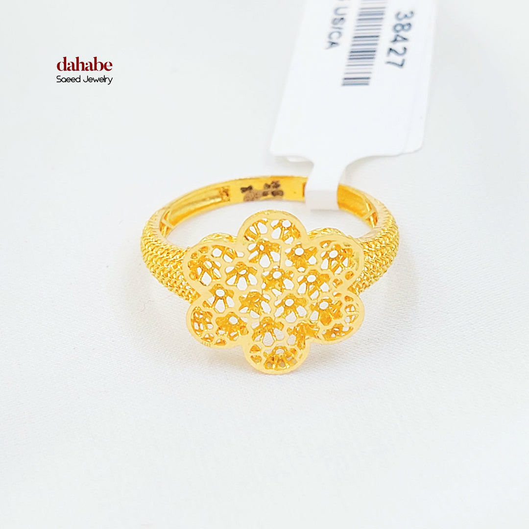 21K خاتم وردة-مجوهرات الشيخ سعيد-Saeed Jewelry 