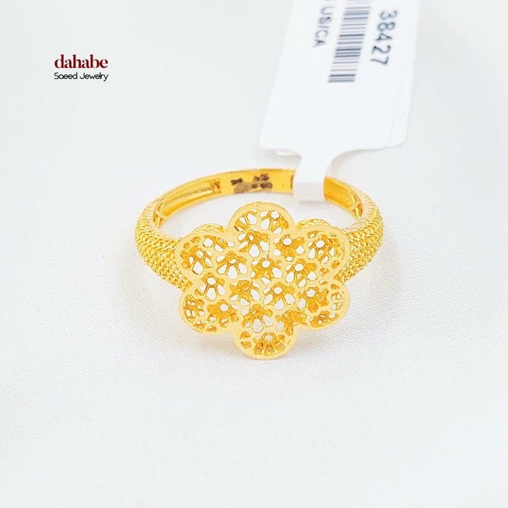 21K خاتم وردة-مجوهرات الشيخ سعيد-Saeed Jewelry 