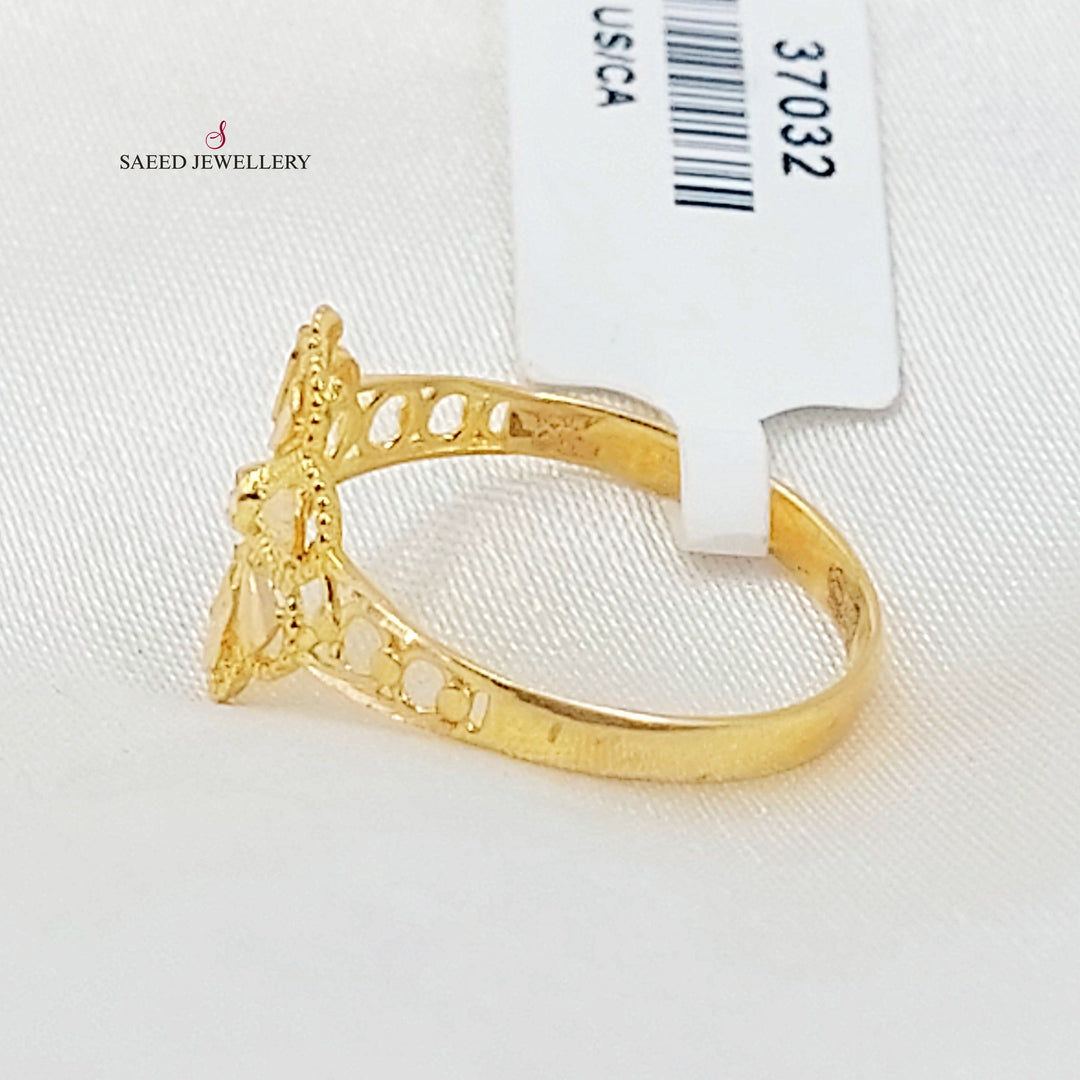 21K خاتم وردة-مجوهرات الشيخ سعيد-Saeed Jewelry 