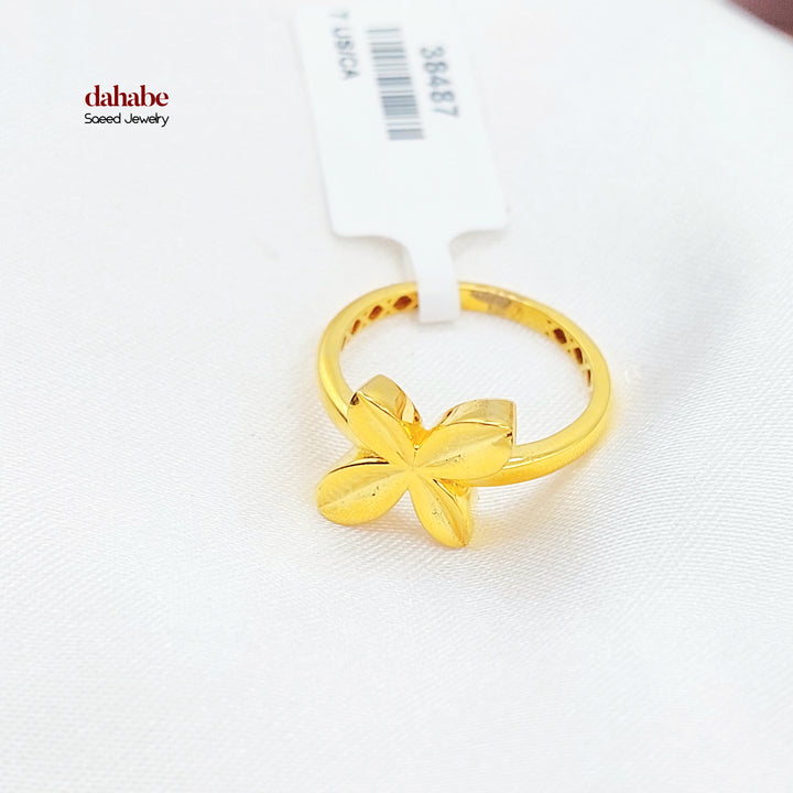 21K خاتم وردة-مجوهرات الشيخ سعيد-Saeed Jewelry 