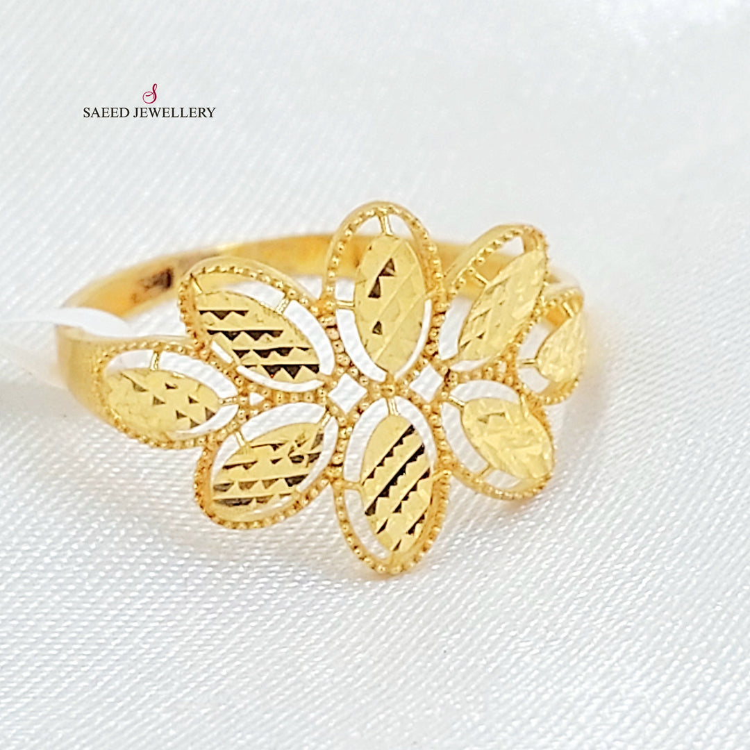 21K خاتم وردة-مجوهرات الشيخ سعيد-Saeed Jewelry 