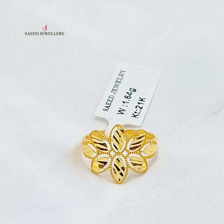 21K خاتم وردة-مجوهرات الشيخ سعيد-Saeed Jewelry 