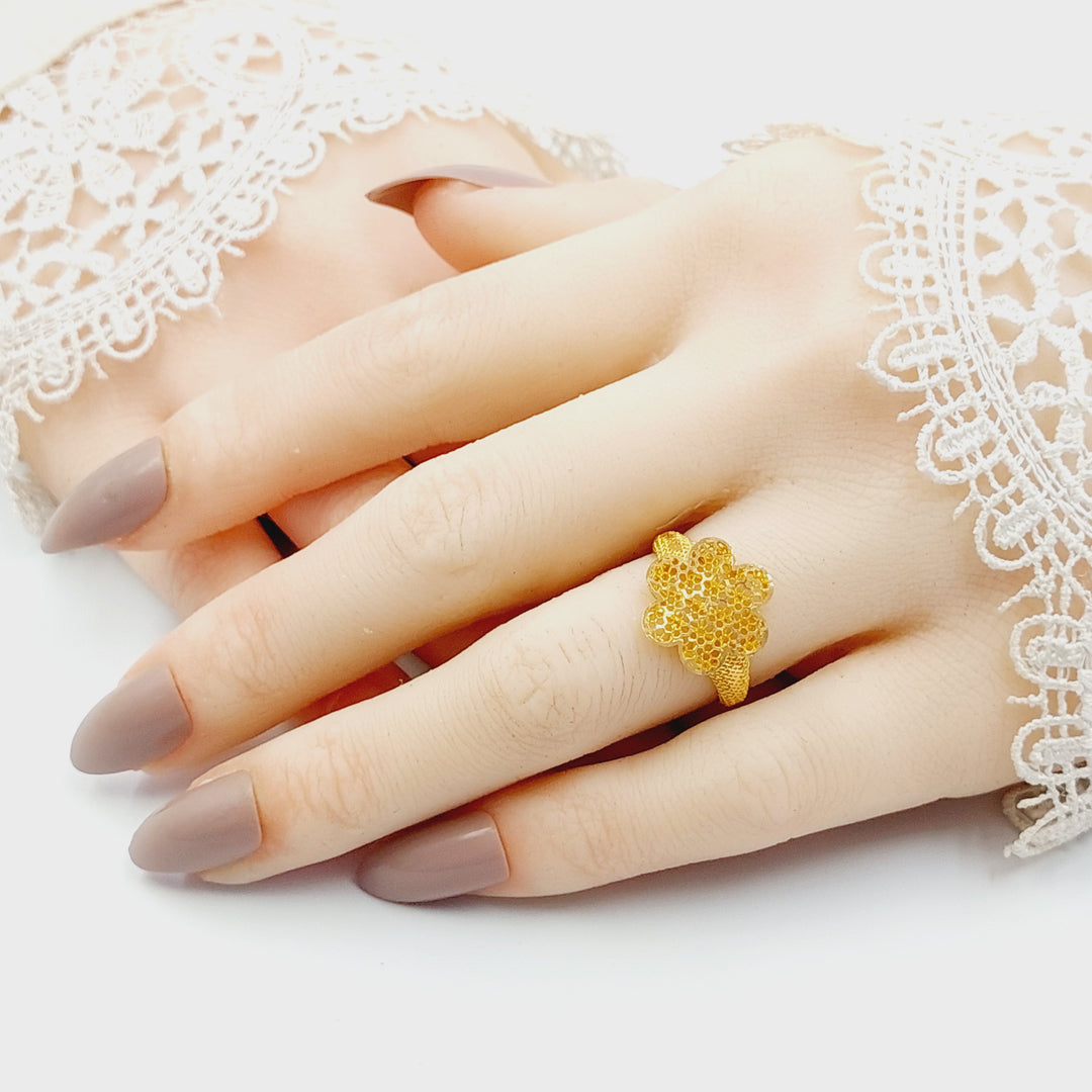 21K خاتم وردة-مجوهرات الشيخ سعيد-Saeed Jewelry 