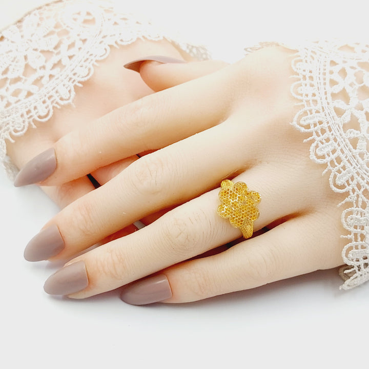 21K خاتم وردة-مجوهرات الشيخ سعيد-Saeed Jewelry 